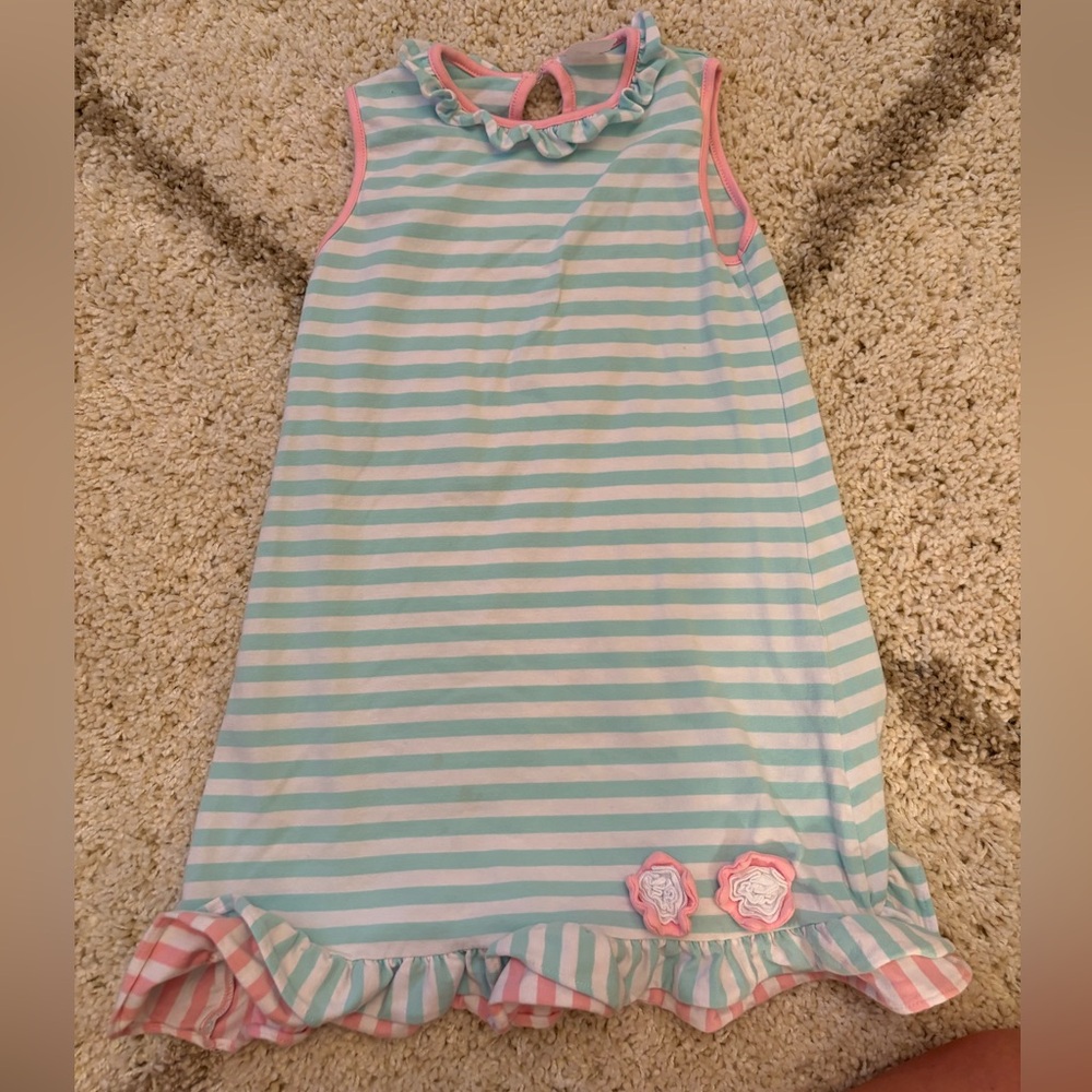 STITCHY FISH Striped Sleeveless Dress - Pink and Blue